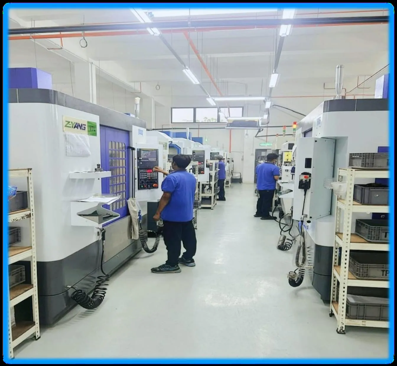 TPTW Engineering CNC machining floor — stainless steel section